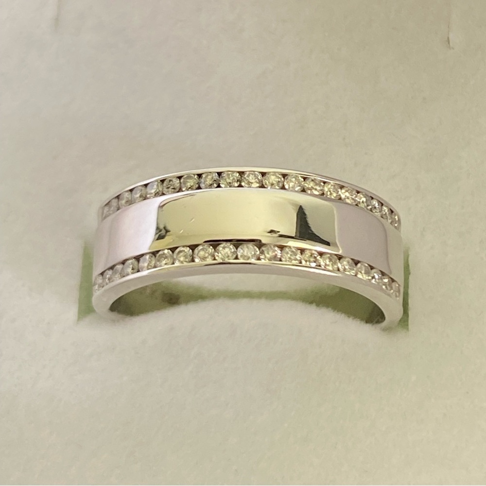 SOLD ON MERCARI 14kt White Gold Diamond Wedding Band/Right Hand Ring